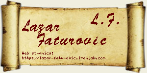Lazar Faturović vizit kartica